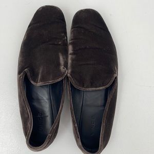 Real leather velvet slide on flats size 8